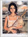 拿伞的少女（油画）